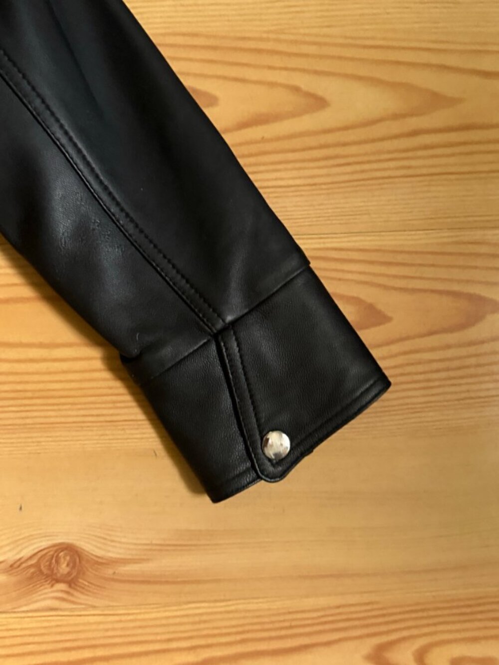 Leather Jacket 100% Lambskin Black Moto Biker Zip Uniquism New York Small - Picture 15 of 15